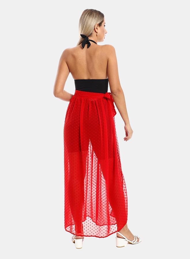 kady Jamila women wrapped up self stitches cover up ,red-xxl - Image 3