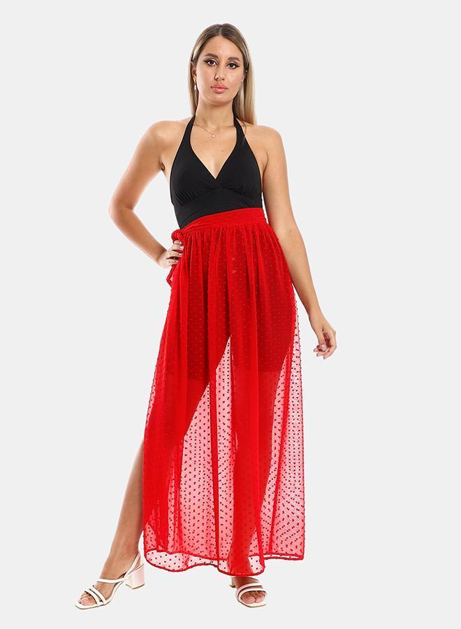 kady Jamila women wrapped up self stitches cover up ,red-xxl - Image 1