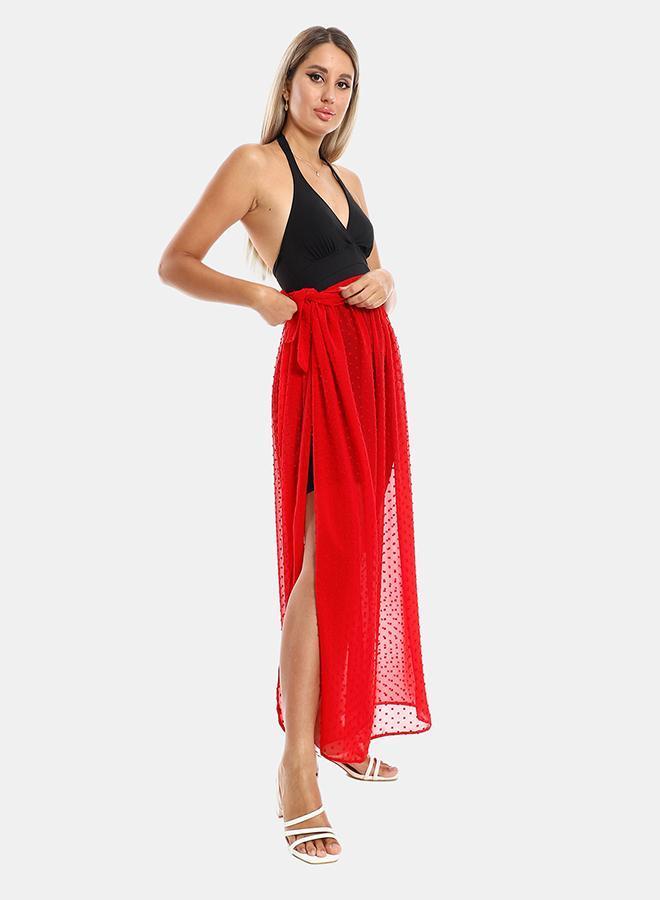 kady Jamila women wrapped up self stitches cover up ,red-xxl - Image 2