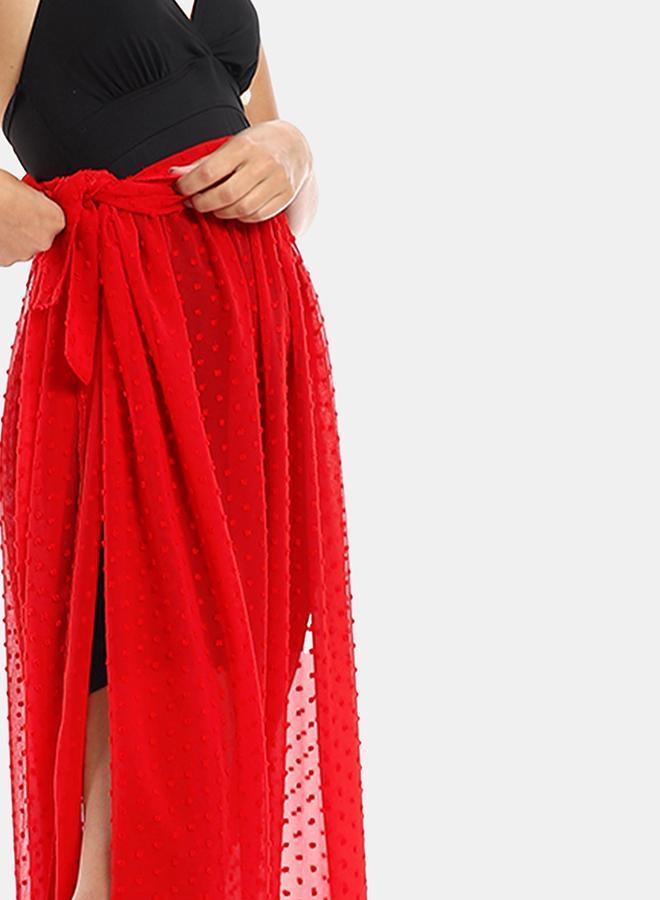 kady Jamila women wrapped up self stitches cover up ,red-xxl - Image 4