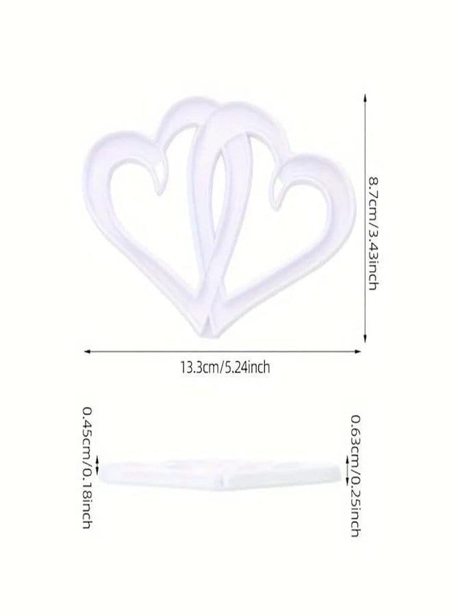 Party 24x7 Cookie Cutter Double Love Heart Shape Cookie Dough Cutter Fondant Cutter Heart Cookie Stamps Wedding Cake Decoration Topper Fruit Cutter Biscuit Baking Supplies 13.3cm x 8.7cm, Resin Casting Mold for - Image 2