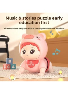 Generic Infant Music Electric Learning To Climb Doll Baby Training Learning To Head Up Artifact Storytelling To Coax Baby Early Education Children's Song-Colour:Pink【26 Songs】-Specification:Battery Version  - Image 5