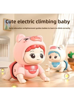 Generic Infant Music Electric Learning To Climb Doll Baby Training Learning To Head Up Artifact Storytelling To Coax Baby Early Education Children's Song-Colour:Pink【26 Songs】-Specification:Battery Version  - Image 2