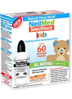 NeilMed NeilMed Pharmaceuticals - Sinus Rinse Kids All Natural Kit - 60 Premixed Packets 