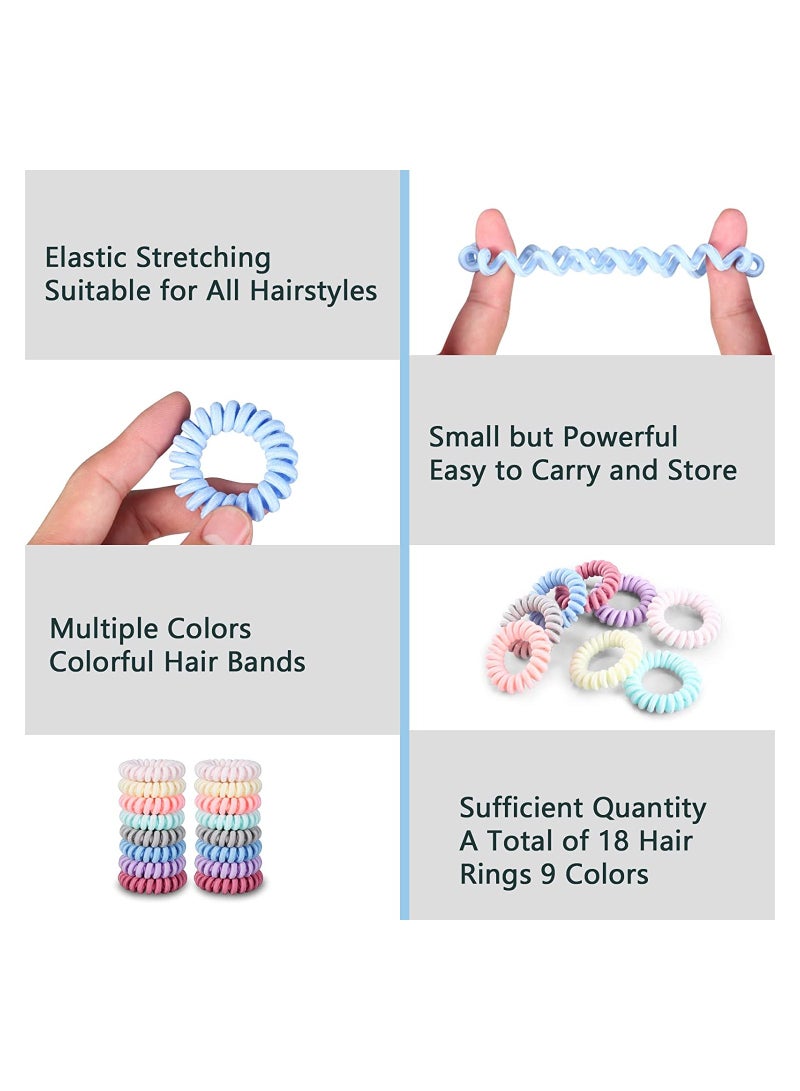 ORiTi ربطات شعر 16 قطعة من ربطات الشعر الحلزونية بدون تجعد أو سحب للشعر بلون غير لامع وأشرطة مطاطية وسلك هاتف وربطات شعر وحامل ذيل حصان مناسبة للفتيات والمراهقات والنساء ذوات الشعر الكثيف أو الخفيف - Image 2