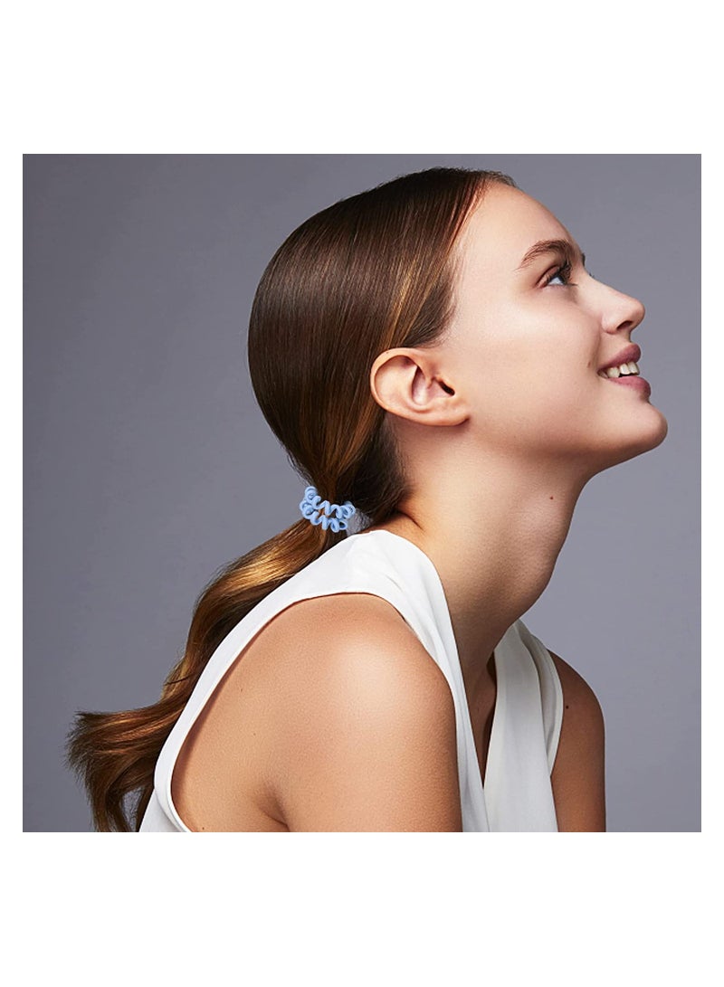 ORiTi ربطات شعر 16 قطعة من ربطات الشعر الحلزونية بدون تجعد أو سحب للشعر بلون غير لامع وأشرطة مطاطية وسلك هاتف وربطات شعر وحامل ذيل حصان مناسبة للفتيات والمراهقات والنساء ذوات الشعر الكثيف أو الخفيف - Image 3