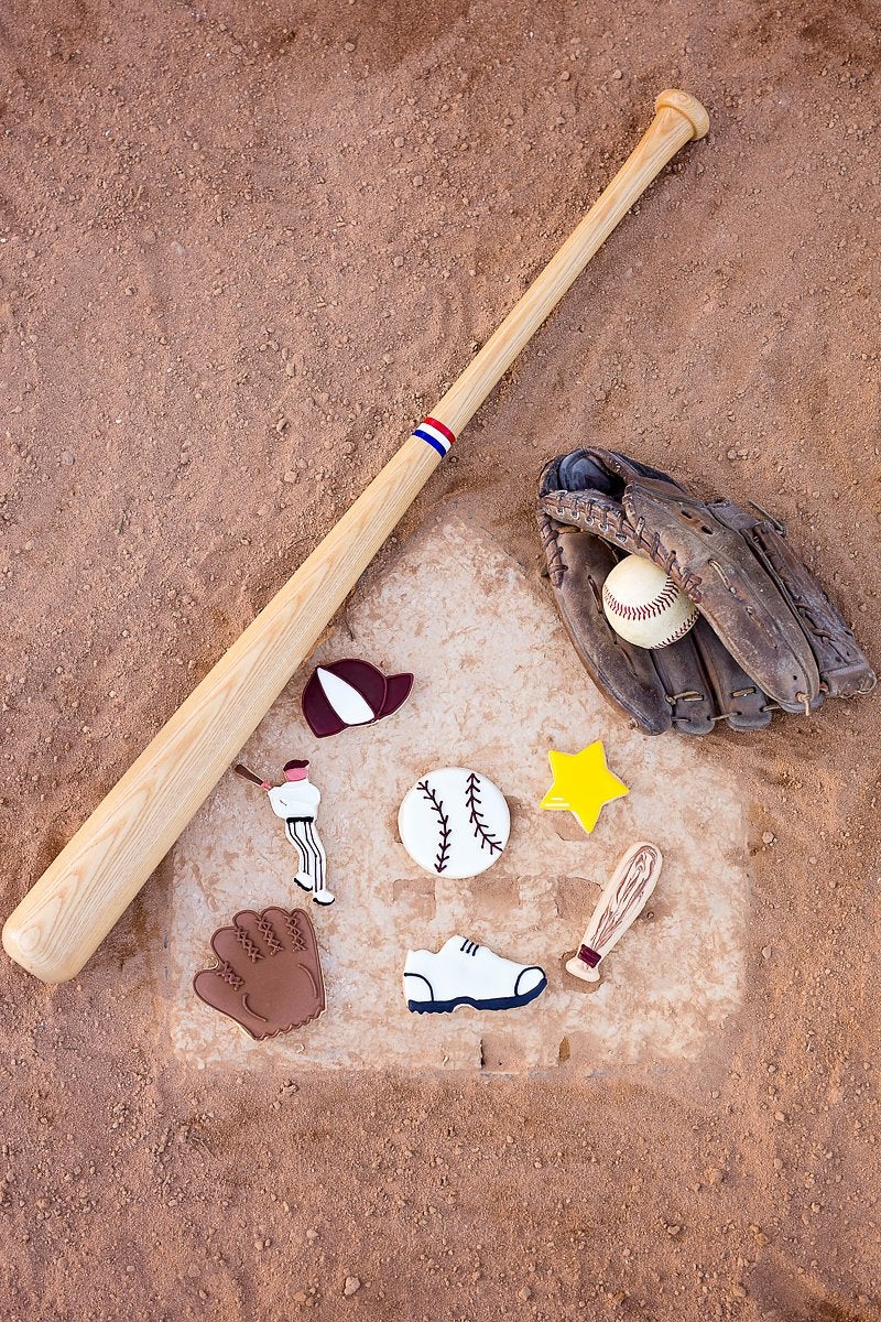 R&M International R&M International Baseball Cookie Cutters  Bat  Hat  Ball  Player  Glove  Star  Sneaker  7-Piece Set Silver  - Image 5