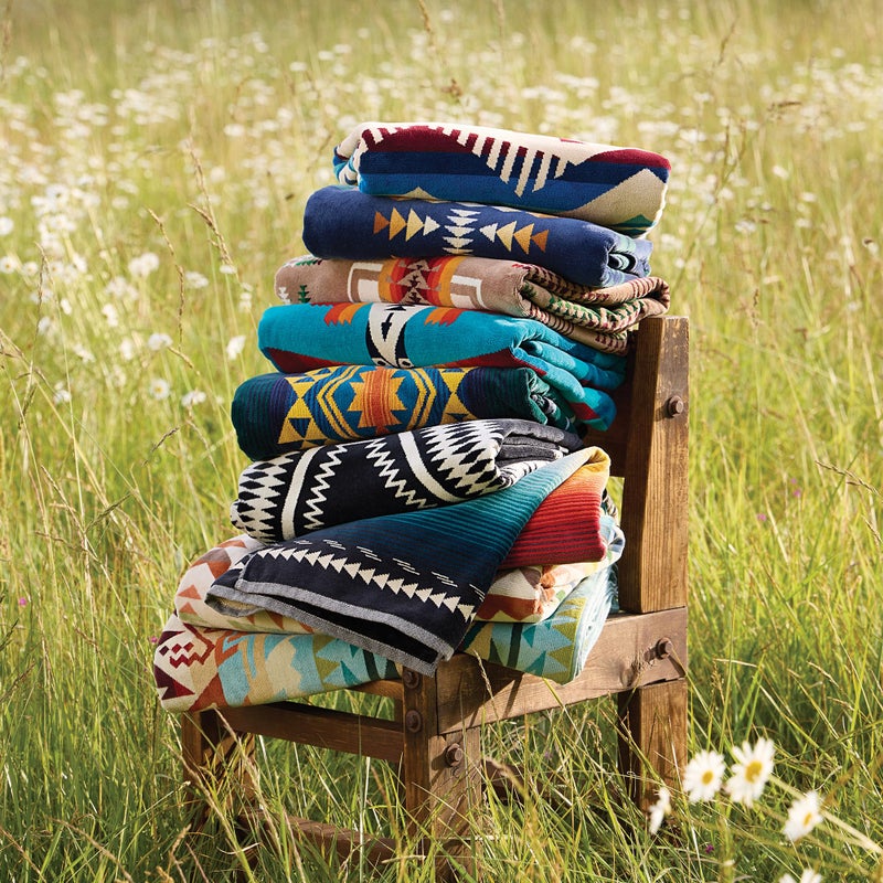 Pendleton Oversized Jacquard Spa Towels, 40 x 70 inches Bath Towels, 100% Cotton, Soft and Quick Dry for The Beach, Hot Tub, Pool - Highland Peak Aqua - Image 3
