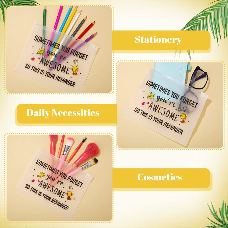 Reginary 50 Pcs Inspirational Gifts Bulk for Women Cosmetic Bag EVA You Are Braver Awesome Makeup Bag Mini Toiletry Packet with Zipper Encouragement Birthday Graduation Gift(You Are Awesome) - Image 5