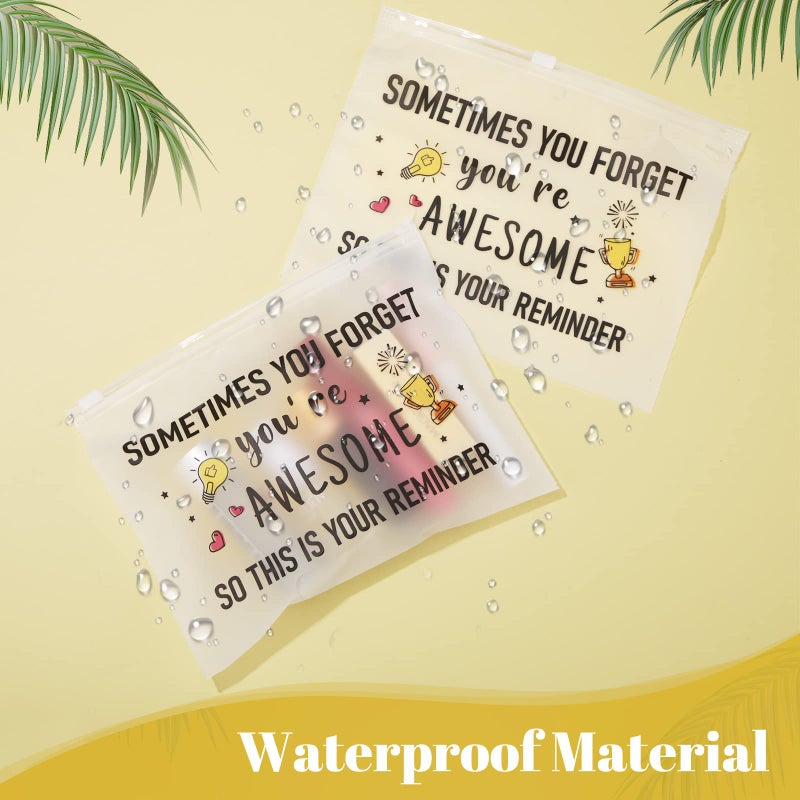 Reginary 50 Pcs Inspirational Gifts Bulk for Women Cosmetic Bag EVA You Are Braver Awesome Makeup Bag Mini Toiletry Packet with Zipper Encouragement Birthday Graduation Gift(You Are Awesome) - Image 3
