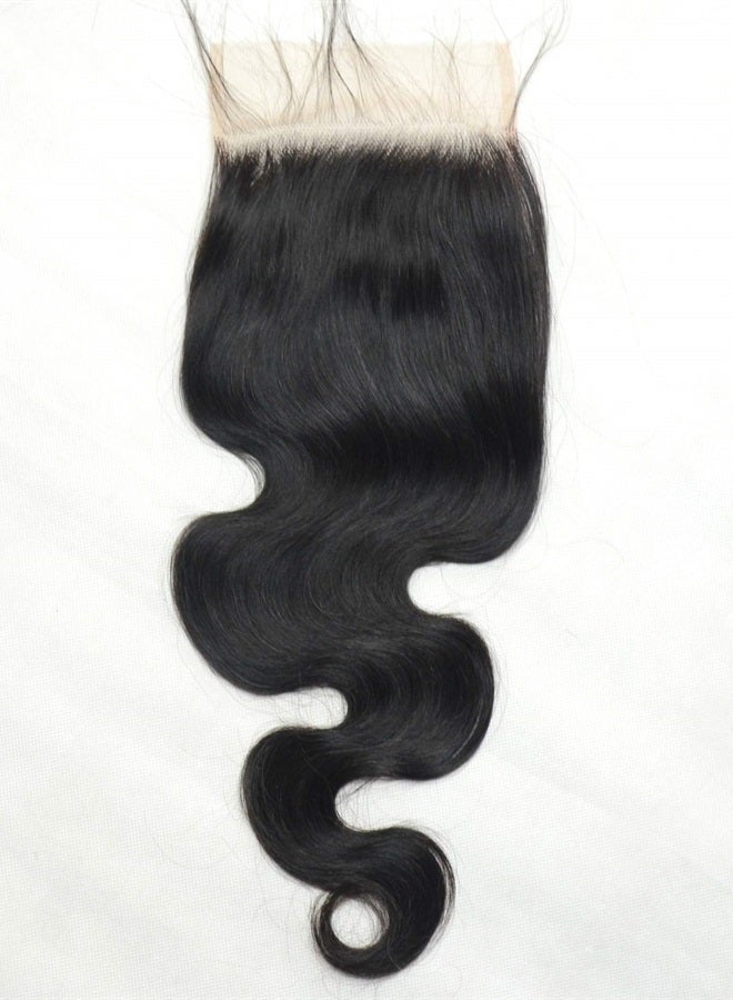 BLUPLE Transparent 5x5 Lace Closure Body Wave Brazilian Virgin Human Hair Natural Color Free Part 20 Inch - Image 1