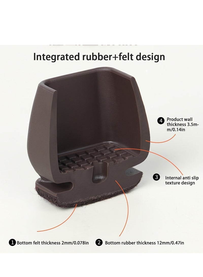 4 pcs Seat Foot Pads, Upgraded 15° Angled Shock Absorption, Thickened Felt Bottom, Anti-Drop Noise Reduction Wear Resistant, Household Chair Office Chair Protective Cover Foot Pad  - Image 3