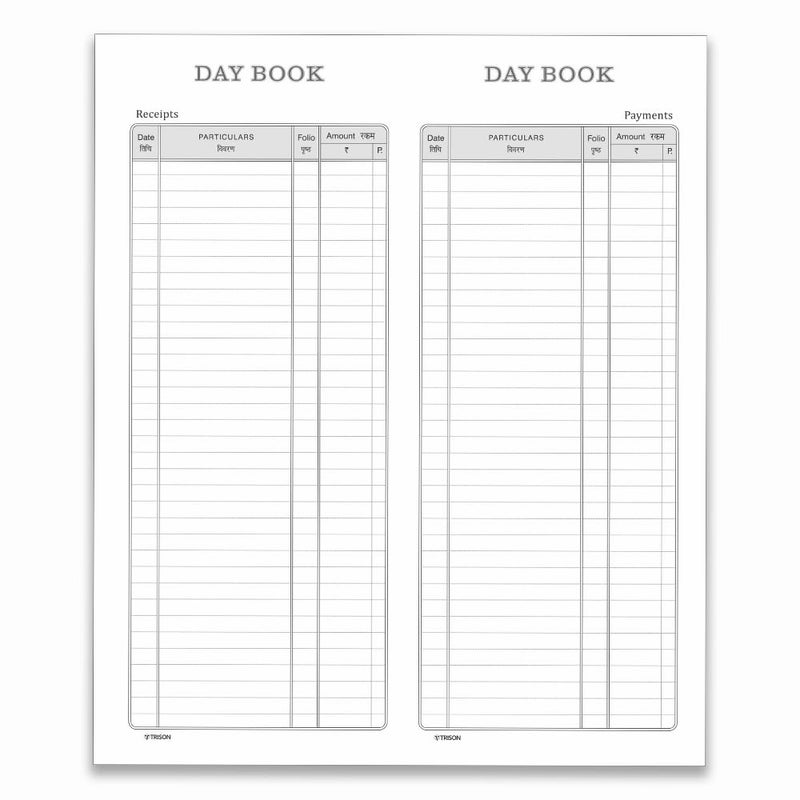Trison Day Book Register | 224 Pages | Hardbound | 34 x 14 cm | Quire 4 | Pack of 1 - Image 3