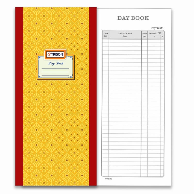 Trison Day Book Register | 224 Pages | Hardbound | 34 x 14 cm | Quire 4 | Pack of 1 - Image 1