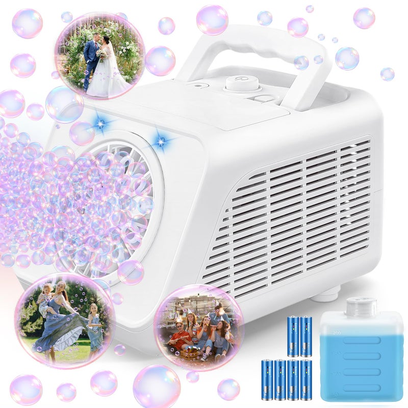 Kizmore Automatic Bubble Machine for Kids Battery Operated Bubble Maker for Toddlers 3 Contain 6 AA Battery Indoor Outdoor Toys for Birthday Wedding Party - Image 3