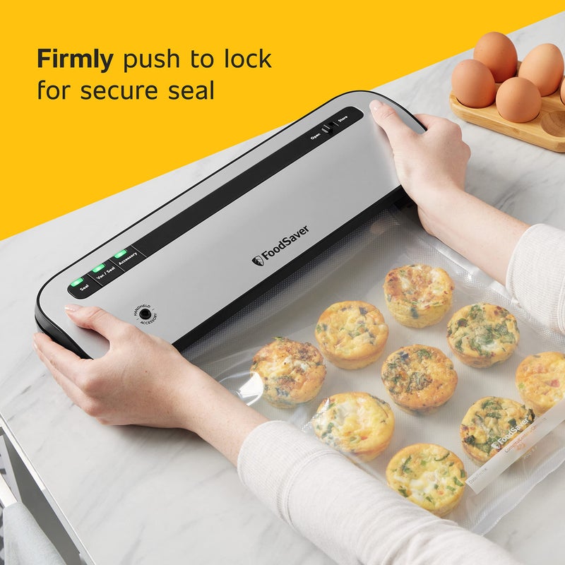 FoodSaver Space-Saving Vacuum Sealer with Bags and Roll - Image 4