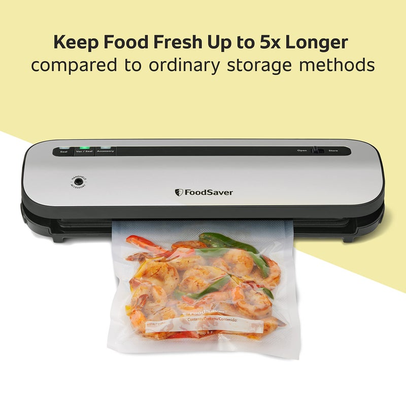 FoodSaver Space-Saving Vacuum Sealer with Bags and Roll - Image 2