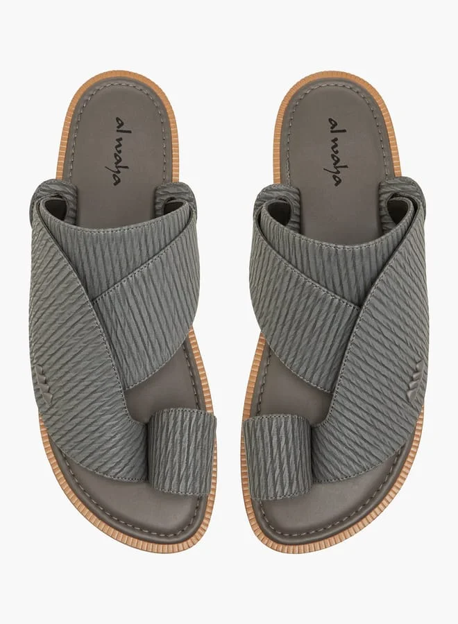 Al Waha Men Textured Slip-On Arabic Sandals with Toe Loop