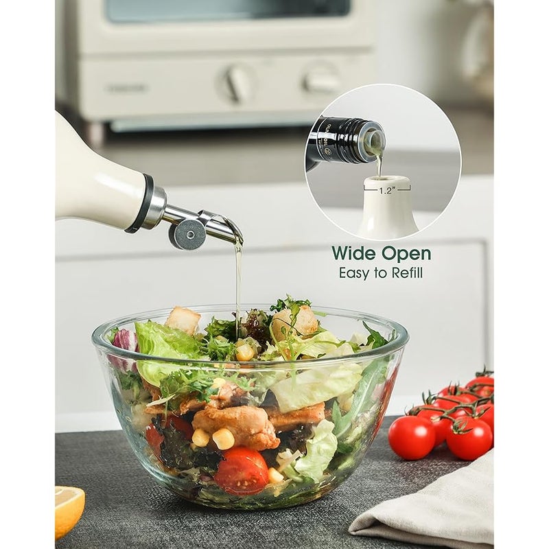 FE FUN ELEMENTS Olive Oil Dispenser Bottle, 19 oz Oil Dispenser for Kitchen and Vinegar Dispenser Bottle, Suitable for Vinegar, Coffee Syrups & Other Liquids, Off White - Image 4