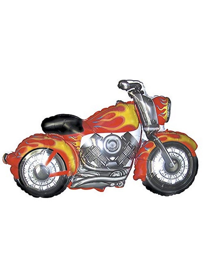 Artisan Owl Flaming Red Motorcycle Jumbo 45" Foil Party Balloon - Image 1