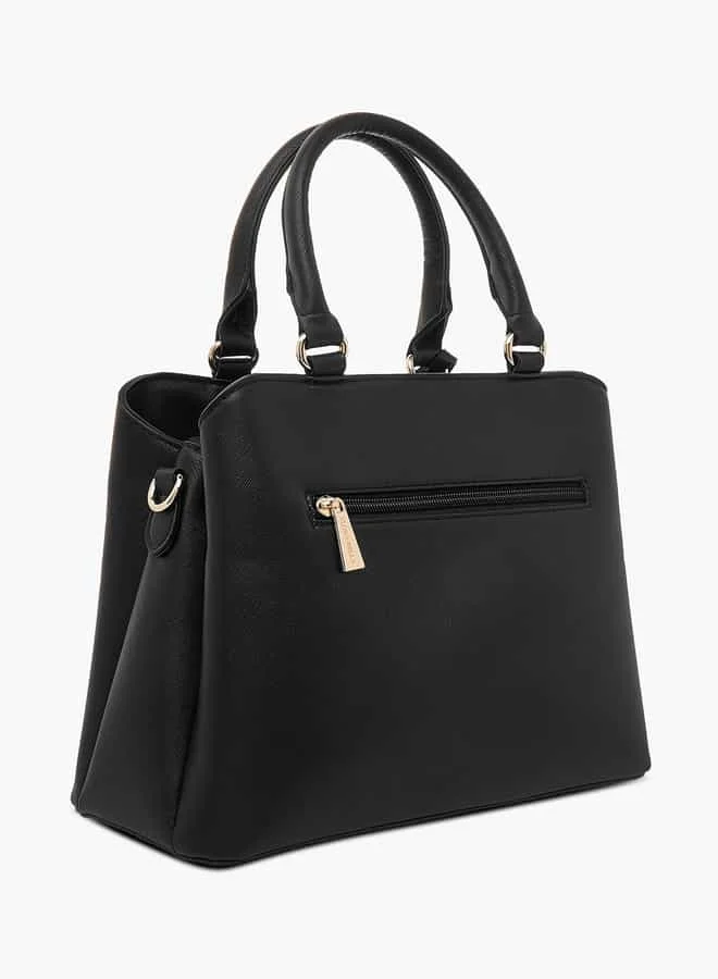 Flora Bella By Shoexpress Women Solid Tote Bag with Zip Closure and Detachable Strap
