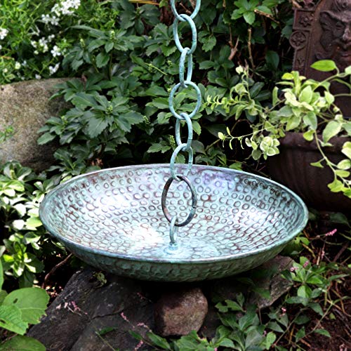 Good Directions 479V1 Rain Chain Basin Large 16-1/2 Inch Diameter, 4 Inches High, 100% Blue Verde Pure Copper - Image 4