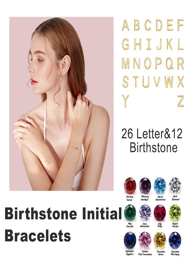 Btysun Birthstone Bracelet Dainty Birthday Gifts for Women Initial Bracelet 14K Gold August Birthstone Bracelet Unique Peridot Jewelry 50th Birthday Gifts for Her - Image 2