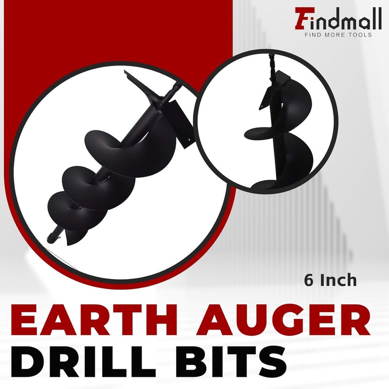 findmall رؤوس حفر الأرض 4" 6" 8" 10" 12" لحفارات ثقوب السياج التي تعمل بالغاز (6 بوصة) بقطر داخلي 3/4 بوصة - Image 3