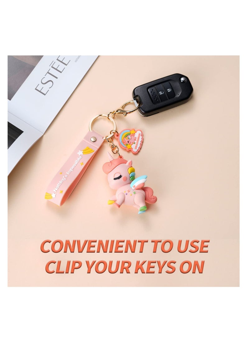 SYOSI Cute Keychain Gift - Unicorn Keychain Kawaii Accessories Key Chain Backpack Charms Car Keys Keychain for Kids Girls  - Image 4