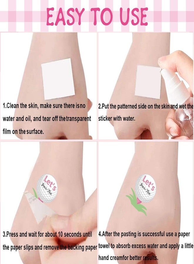 Lcnjscgo 96 PCS Pink Golf Temporary Tattoos Stickers, Pink Golf Party Favors Birthday Party Decorations Supplies Let's Par-Tee Golf Theme Tattoos Gifts for Sports Golf Party, 16 Sheets - Image 5