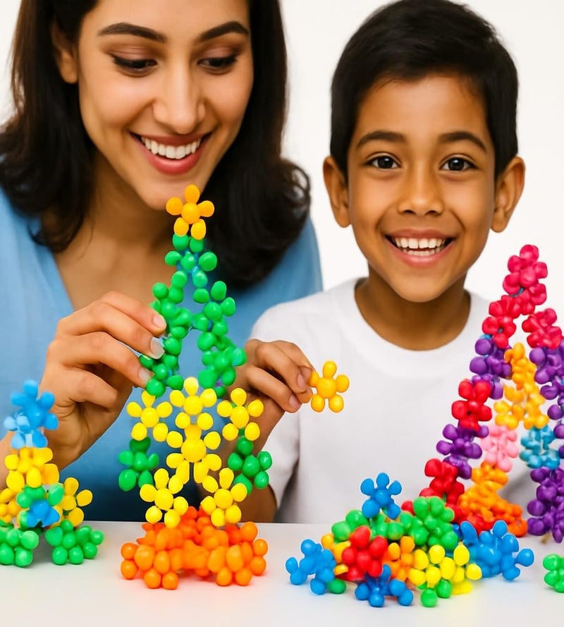 MOPANIRAJ Multicolour Interlocking Star Blocks Educational Construction Toy for Kids 150 pcs Early STEM Learning Building Set Creative Brain Development Activity Toy Ideal for Birthday Gift - Image 2