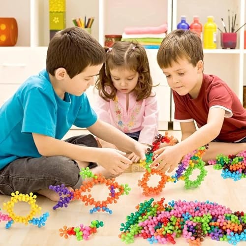 MOPANIRAJ Multicolour Interlocking Star Blocks Educational Construction Toy for Kids 150 pcs Early STEM Learning Building Set Creative Brain Development Activity Toy Ideal for Birthday Gift - Image 1