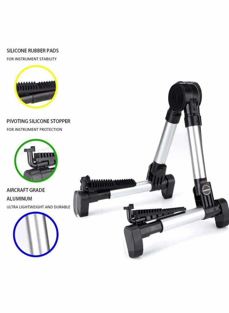 Guitar Stand, Adjustable Guitar Stand, Folding Frame Holder For Electric Guitar Ukulele Bass Instrument Stand Guitar Parts Accessories, For Acoustic Electric Classical Guitar, Red  - Image 3