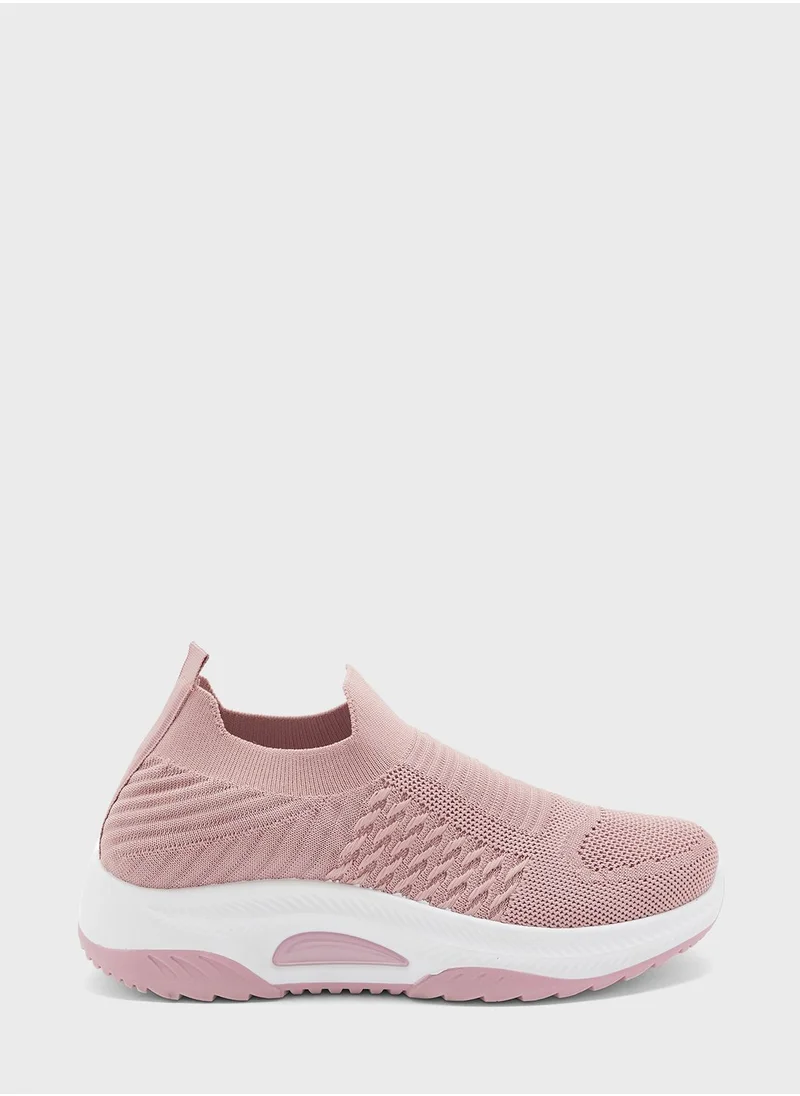 جينجر Breathable Knit Slip On Sneakers