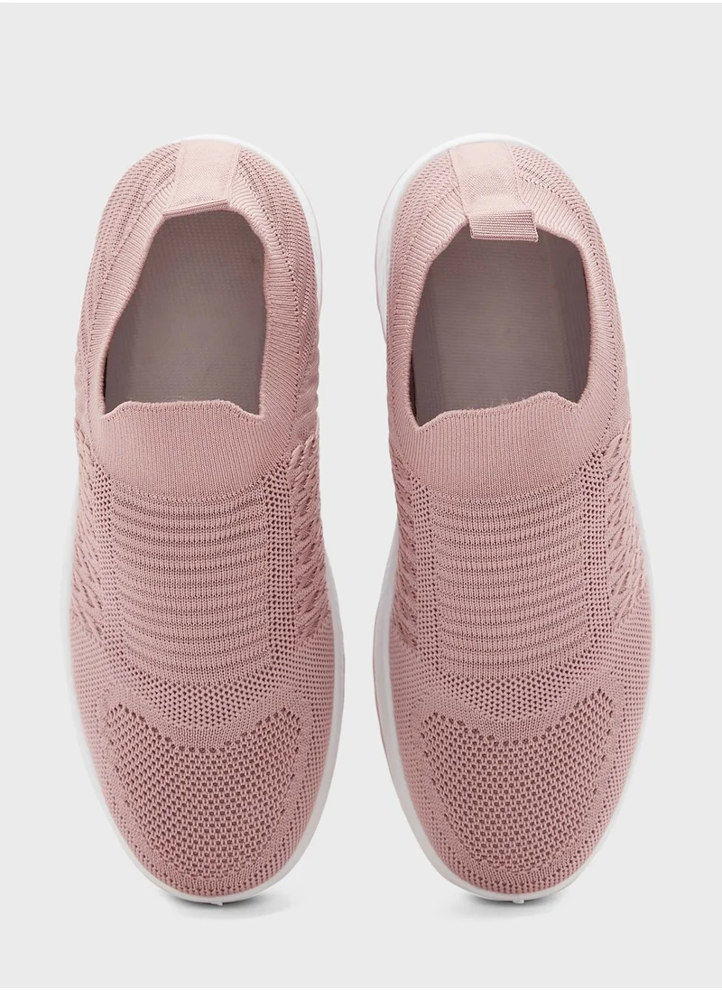 جينجر Breathable Knit Slip On Sneakers