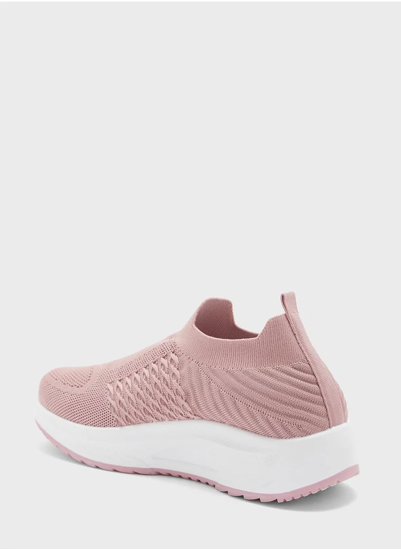 جينجر Breathable Knit Slip On Sneakers