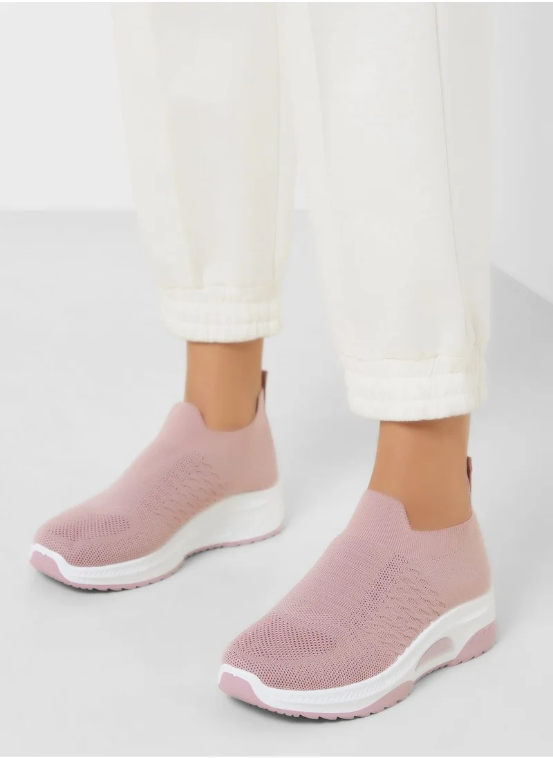 جينجر Breathable Knit Slip On Sneakers