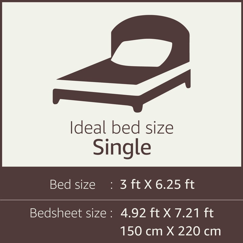 STARNSTYLE Premium 160 TC Ezyption Cotton Bedsheet for Single Bed with 1 Pillow Covers Royal Sky - Image 4