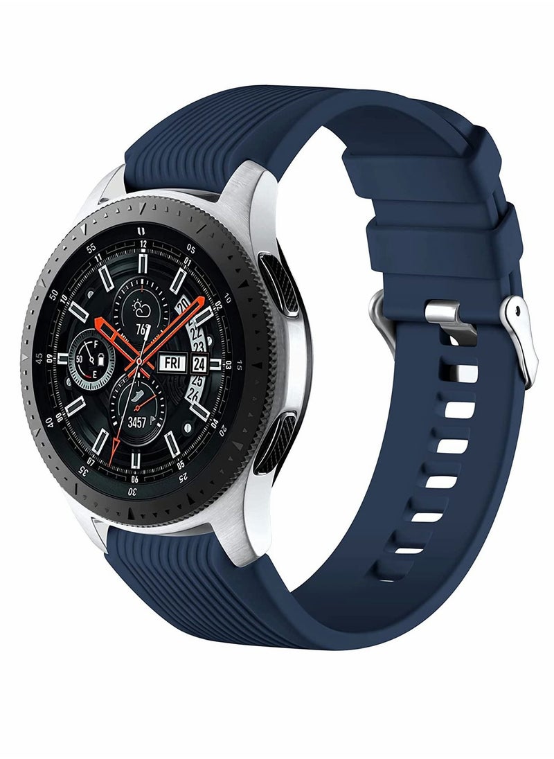 Generic - 22mm Silicone Strap Compatible With Samsung Galaxy Watch 46mm /Galaxy Watch 3 45mm /Gear S3 Frontier/Classic, Soft Silicone Sport Wristband Replacement Straps For Men Women, Dark Blue - Image 1