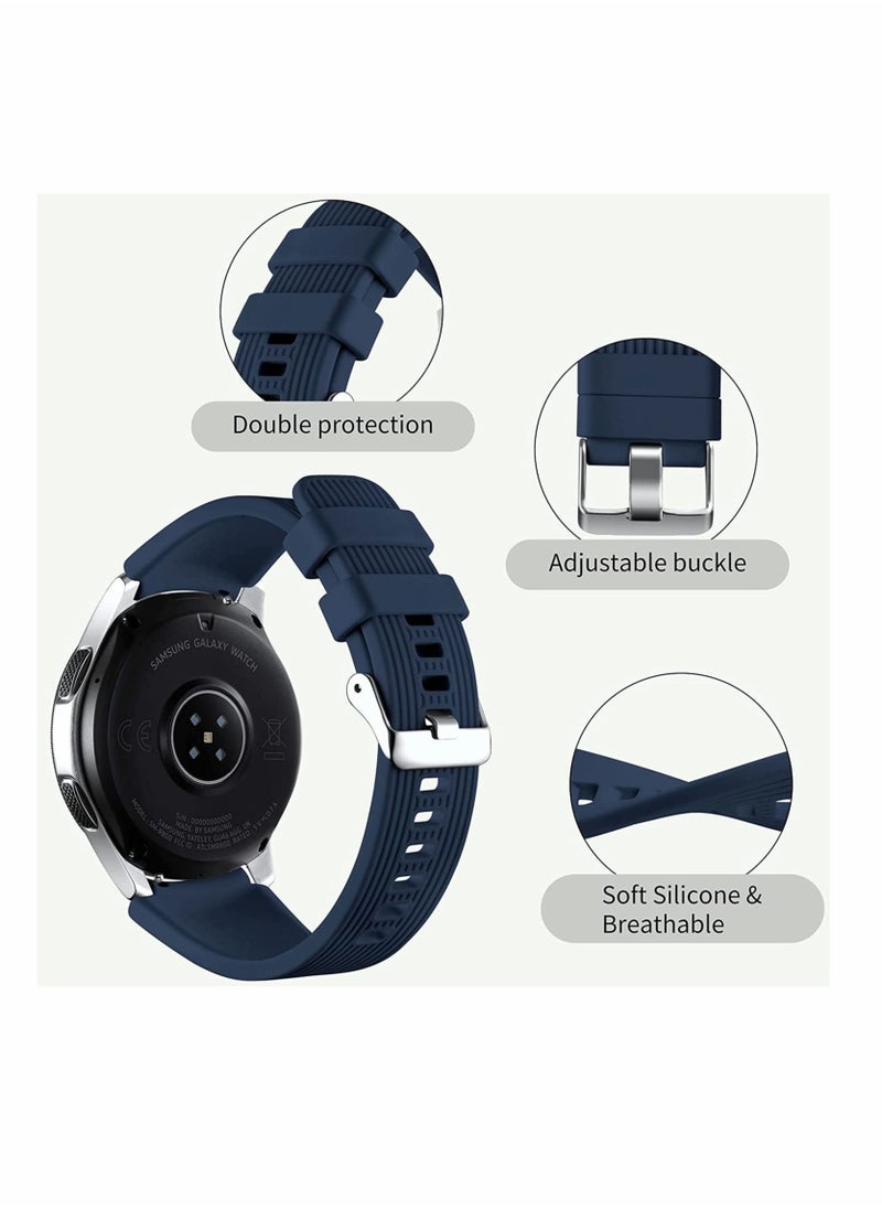 Generic - 22mm Silicone Strap Compatible With Samsung Galaxy Watch 46mm /Galaxy Watch 3 45mm /Gear S3 Frontier/Classic, Soft Silicone Sport Wristband Replacement Straps For Men Women, Dark Blue - Image 1