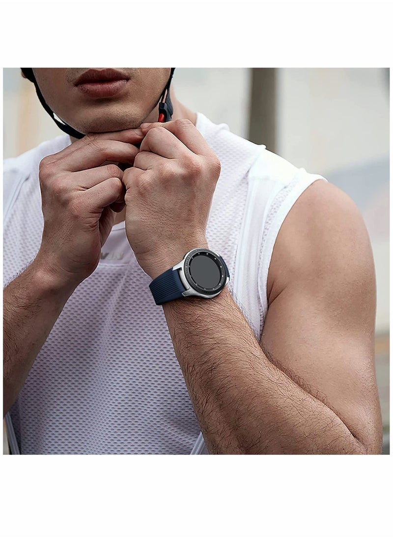 Generic - 22mm Silicone Strap Compatible With Samsung Galaxy Watch 46mm /Galaxy Watch 3 45mm /Gear S3 Frontier/Classic, Soft Silicone Sport Wristband Replacement Straps For Men Women, Dark Blue - Image 1