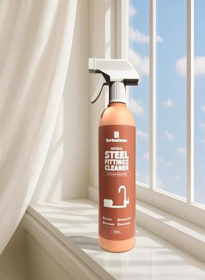 HerboCleanz Natural Steel Fittings Cleaner: Safe for Skin - Plant-Based Formula for Kitchen Taps, Sink & Bathroom Fittings, Shower, Jet - Child & Pet-Friendly, No Harsh Chemicals - Pack of (2) - Image 3