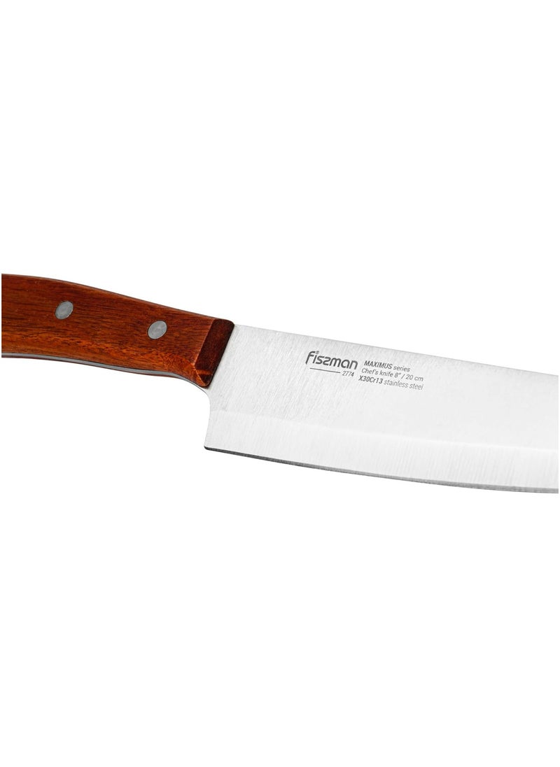 Fissman 6-Piece Kitchen Knife Set with Wooden Block, Stainless Steel Pascual Series Chef Knife, Slicing Knife, Bread Knife, Utility Knife, Paring Knife  - Image 3