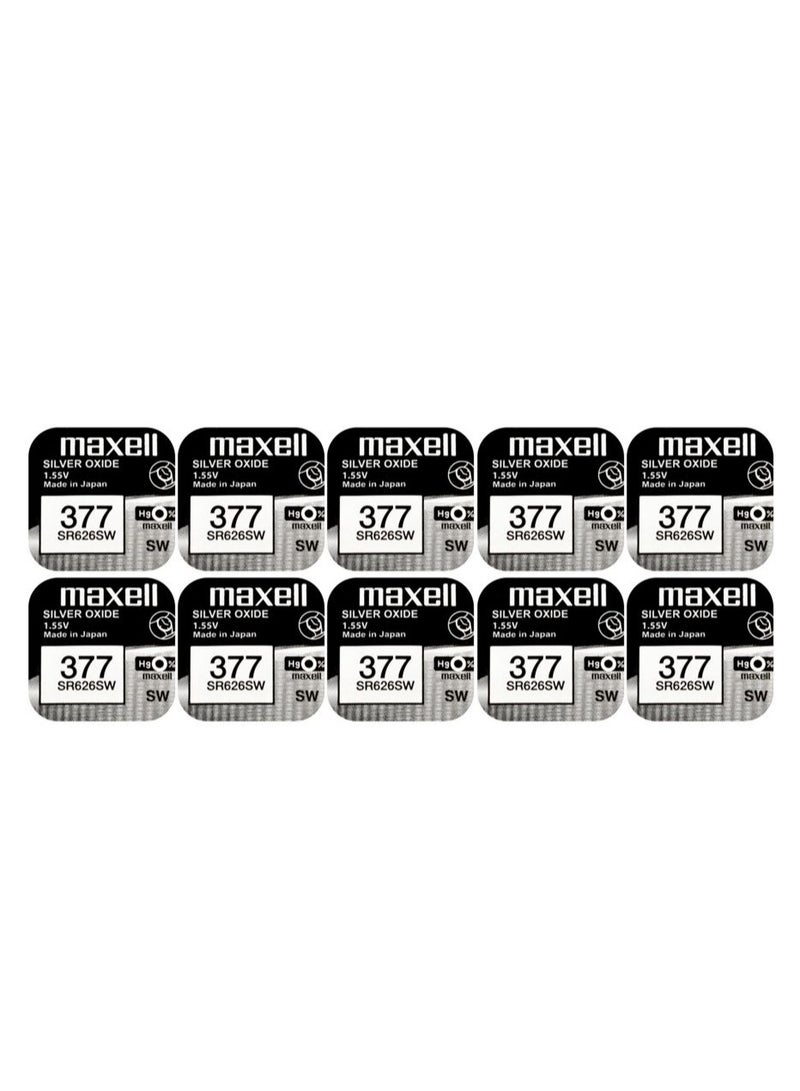 Maxell 10-Piece Mercury Free Watch Batteries Set - Image 1