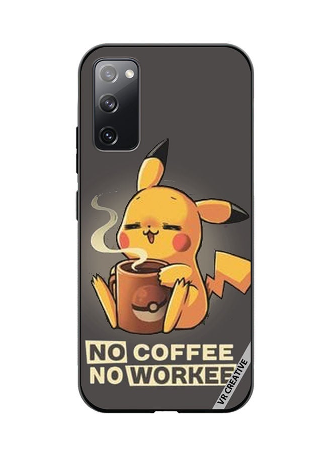 VR CREATIVE Protective Case Cover For Samsung Galaxy S20 FE 5G No Coffee No Work Design Multicolour - Image 1