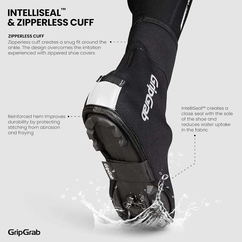 GripGrab Arctic X Waterproof Deep Winter Gravel MTB Cycling Shoe Covers Cold Weather Offroad Fleece Lined Biking Overshoes - Image 4