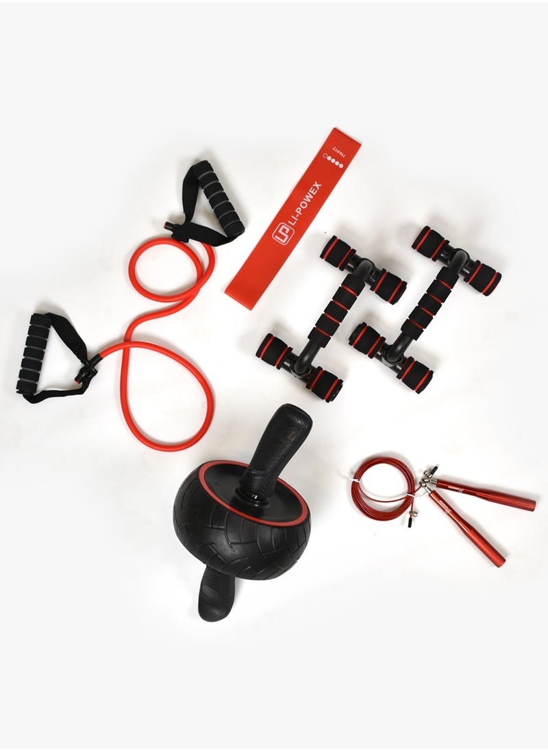 KANGAROO - Set of 6 pieces abdominal exercise equipment including push-up stand, upgraded wheel, mini mat and jump rope - Image 1
