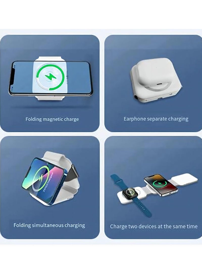 Youque Multifunctional 10 in 1 Magsafe Wireless ChargerCable Tooling for Mobile Phone\Apple Watch\earphone Fast Charging Dock Station White  - Image 2