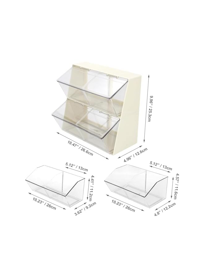 Green Tiger Tea Bag Holder,Stackable Tea Bag Organizer with Lid,Coffee Pod Holder,Tea Station Organizer,Multi-Purpose Food Storage Organizer Bins for Sugar Packet,Coffee,in Kitchen,Pantry (White) - Image 1