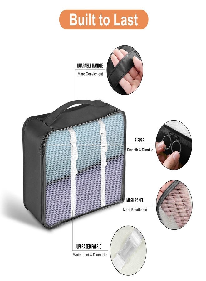 YEEYAA 9 Set Packing Cubes for Suitcase, Compression Packing Cubes for Carry on Suitcases, Luggage Organizer Packing Cubes for Travel Essentials, Large Mesh Luggage Packing Cubes for Suitcases - Image 5